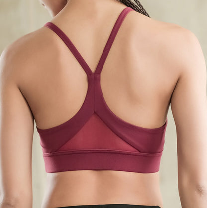 Mesh Racerback Push-Up Sports Bra – Padded Yoga & Gym Bra