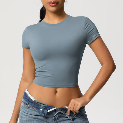 Women's Quick-Dry Tight Workout Top – Short Sleeve Athletic Shirt