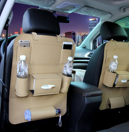 PU Leather Car Seat Organizer – Universal Back Seat Storage for Cars, Trucks & SUVs (3 Colors)