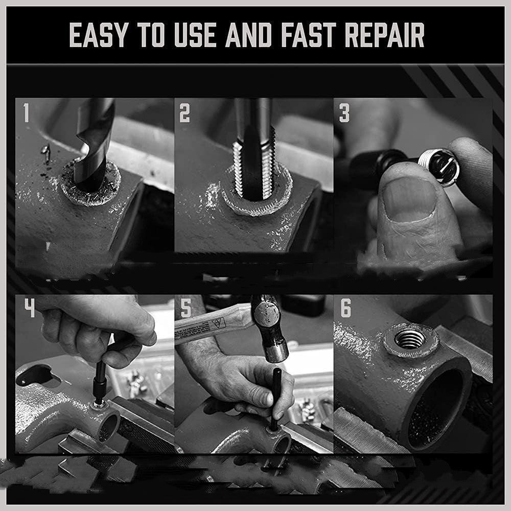 316-Piece Thread Repair & Assembly Kit – Carbon Steel Metric Thread Restorer Set