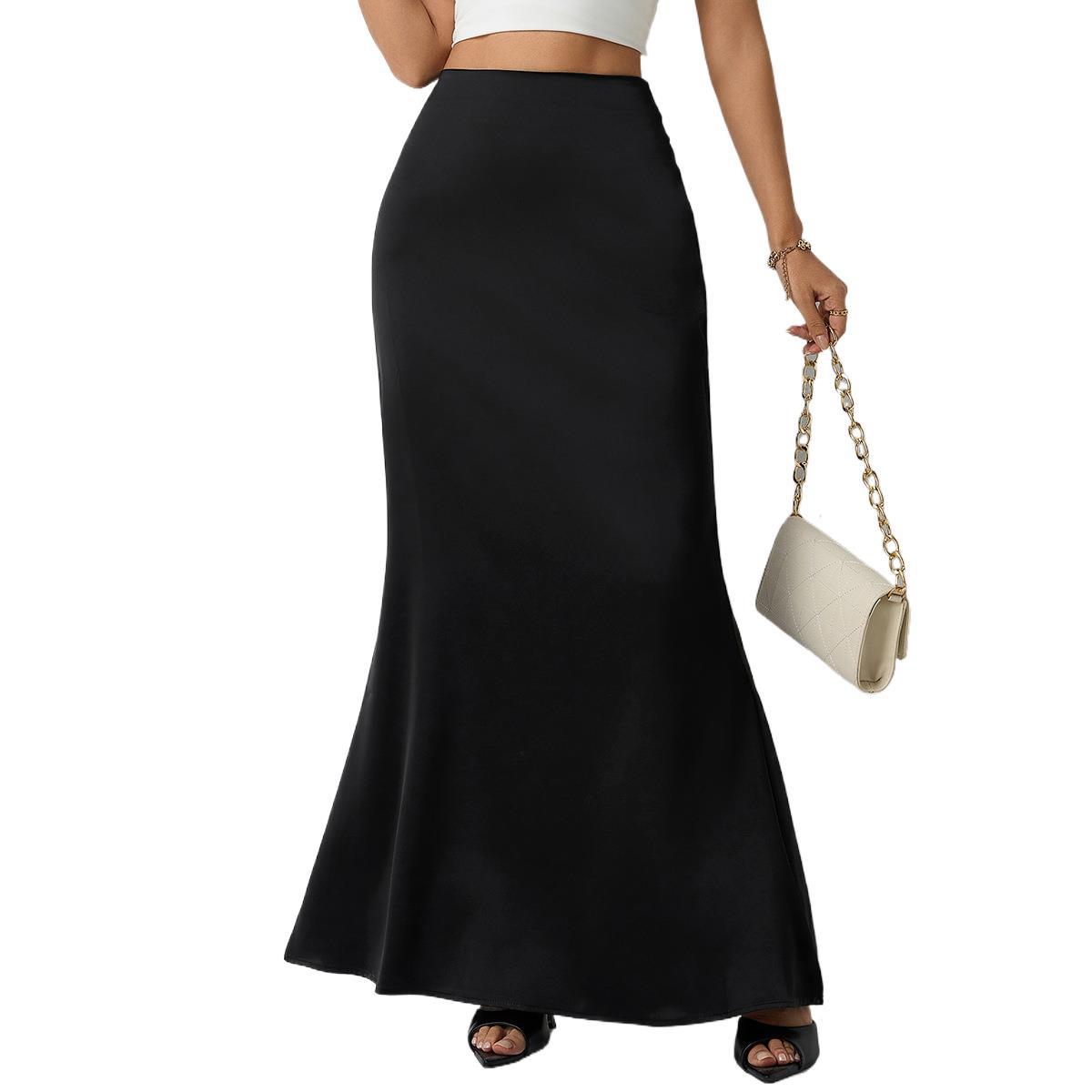 Women's Elegant Satin Maxi Skirt – Flared A-Line Long Skirt in 21 Colors