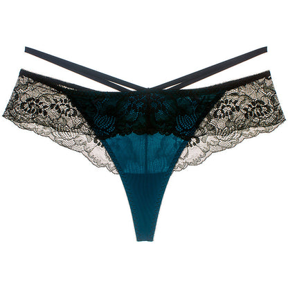 Women's Ice Silk Low-Waist Briefs with Lace Straps