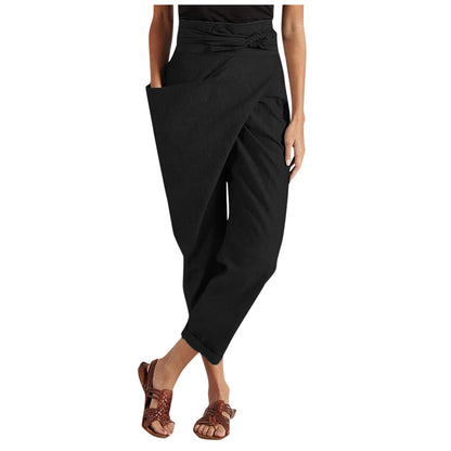 Women's Linen-Blend Cropped Trousers