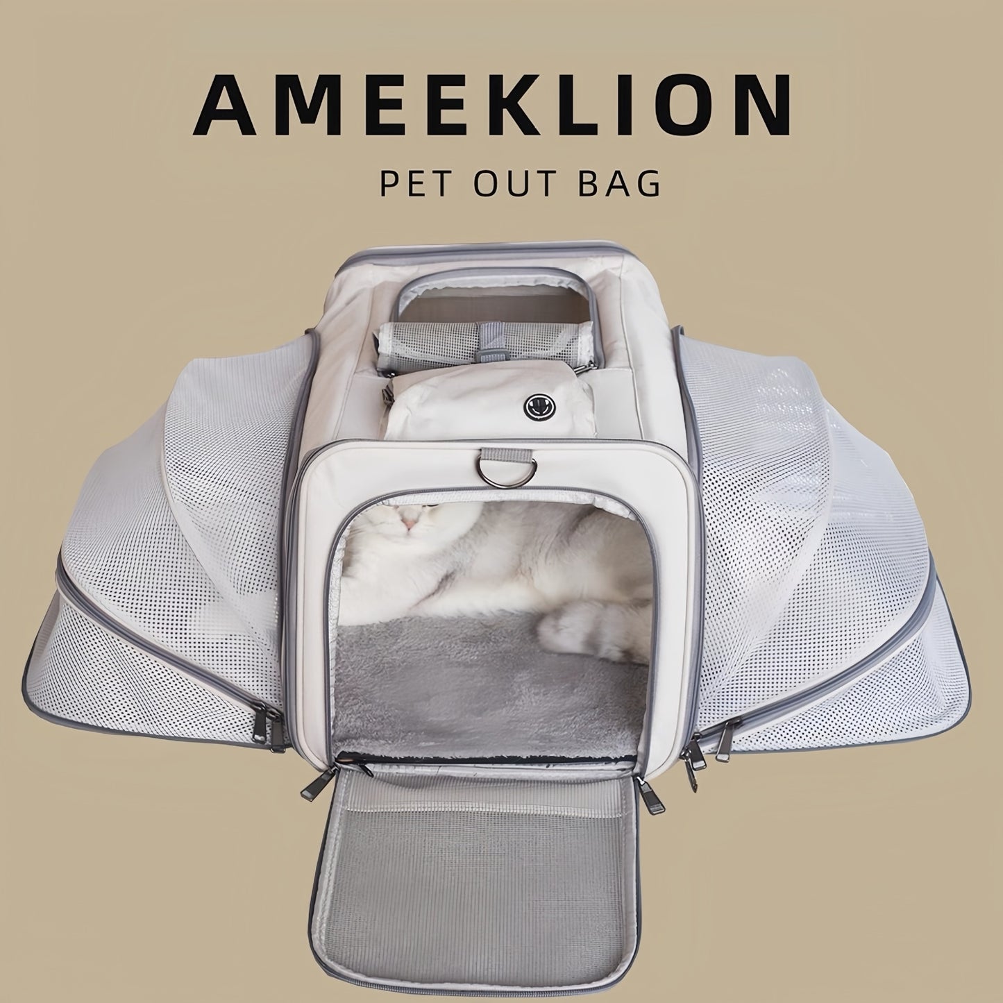 Extendable Breathable Pet Carrier Bag – Large Capacity Oxford Cloth