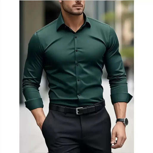 Men's Casual Long Sleeve Cardigan Shirt | Loose Fit Top