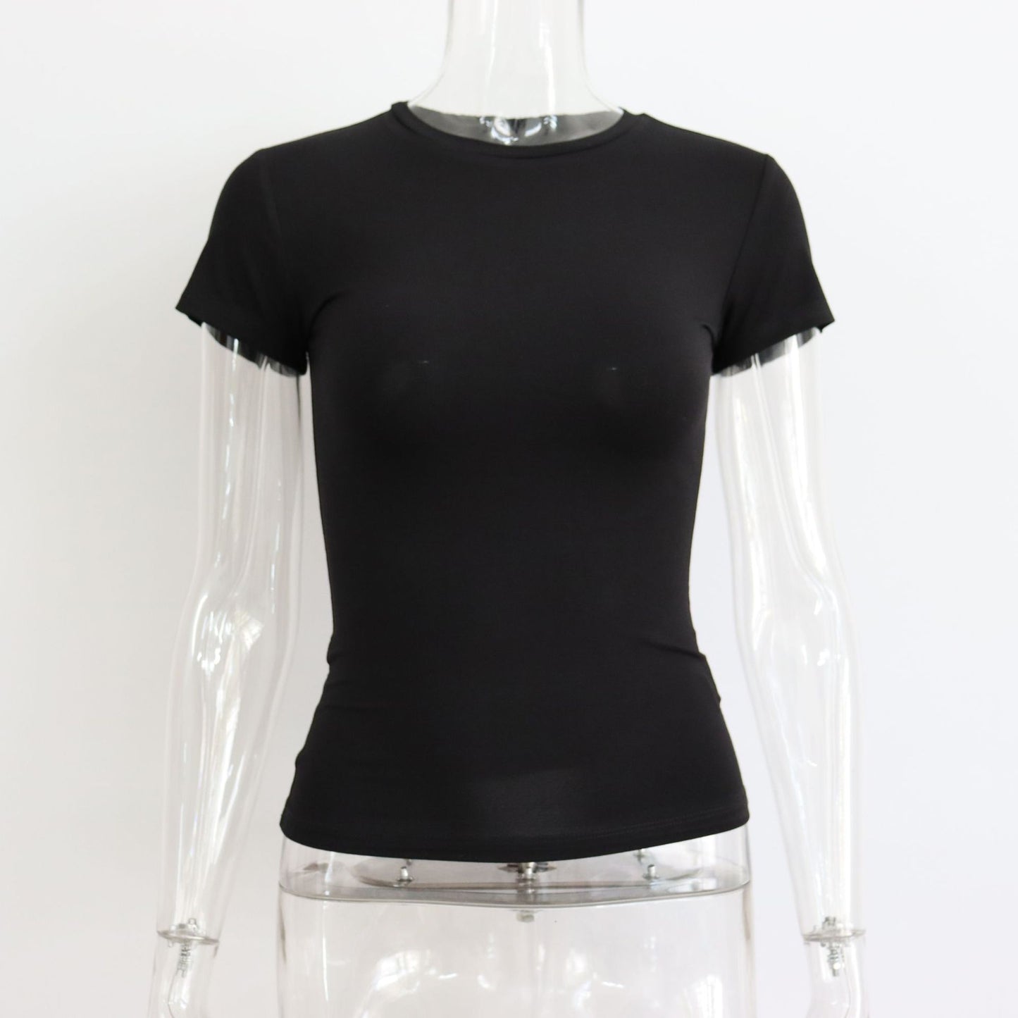 Women's Modal Round Neck Slim Fit T-Shirt – 10 Colors, Short Sleeve Street Style (S-L)
