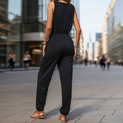 Women's High Waist Sleeveless Bodycon Long Jumpsuit – Urban Style S–XL