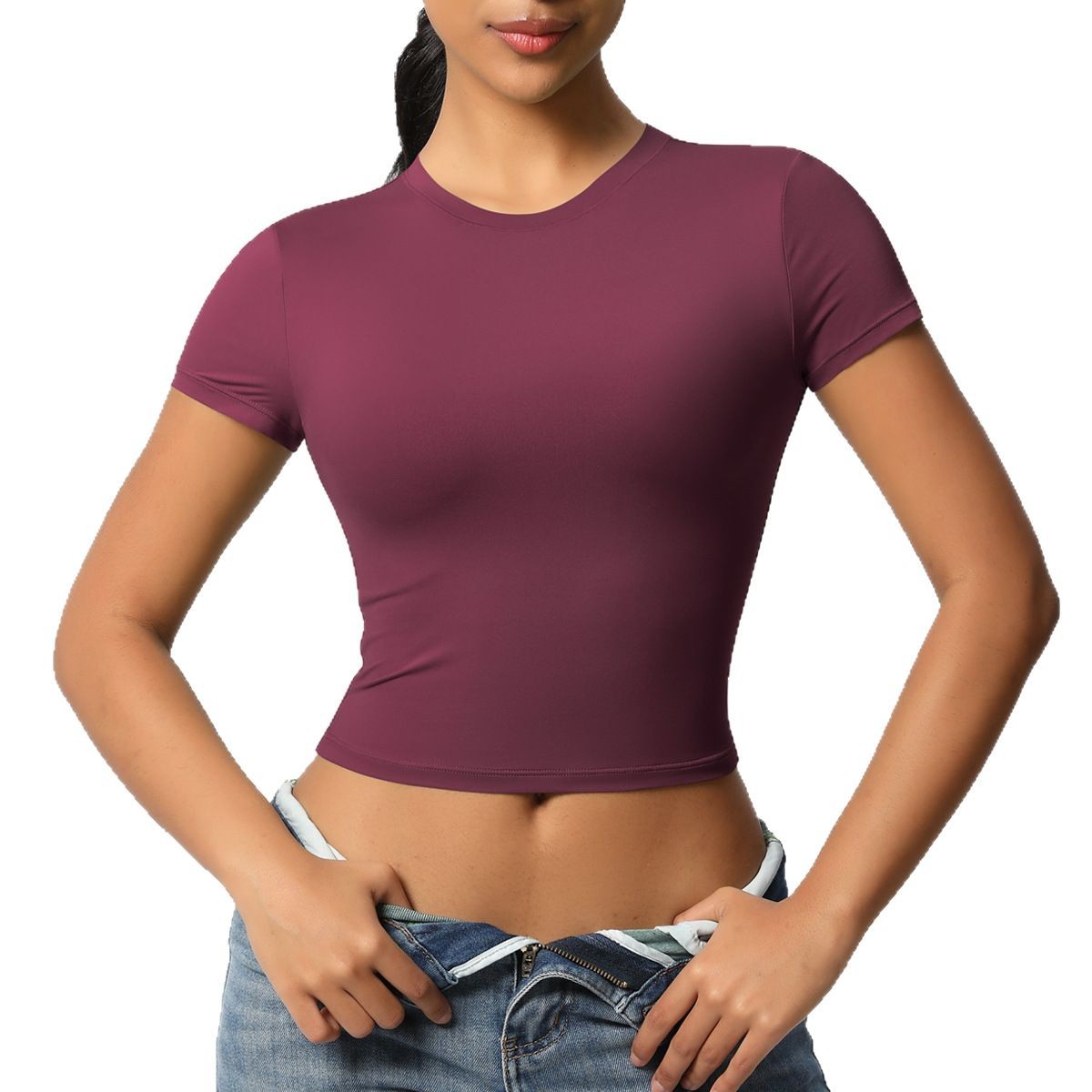 Women's Quick-Dry Tight Workout Top – Short Sleeve Athletic Shirt