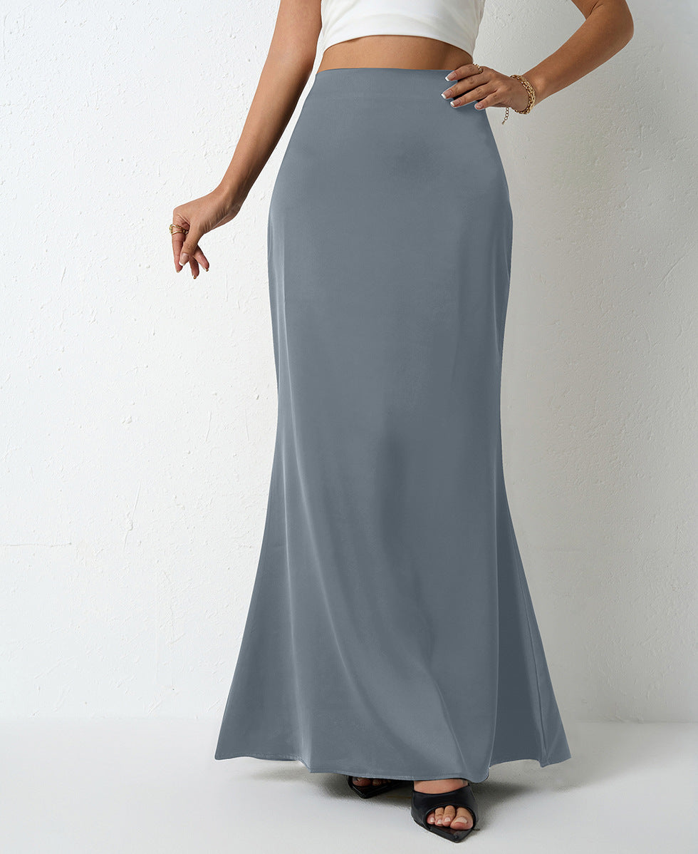 Women's Elegant Satin Maxi Skirt – Flared A-Line Long Skirt in 21 Colors