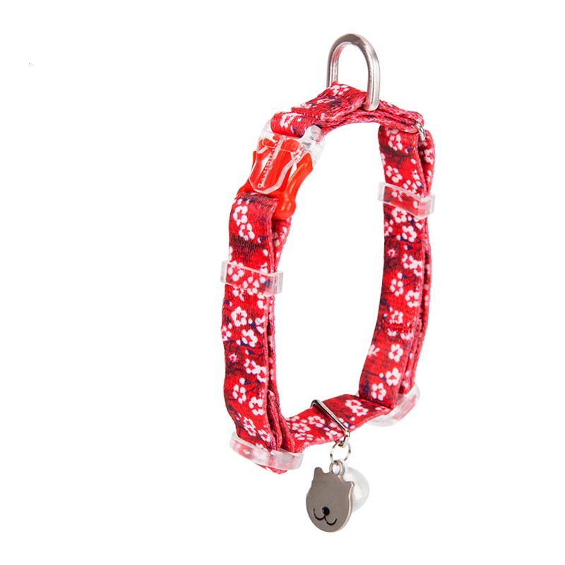 Floral Print Cat Collar with Bell – Adjustable, Soft & Secure