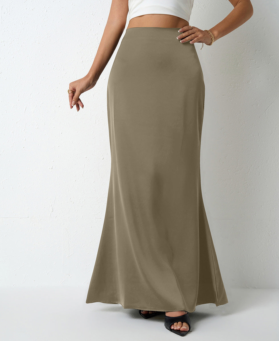 Women's Elegant Satin Maxi Skirt – Flared A-Line Long Skirt in 21 Colors