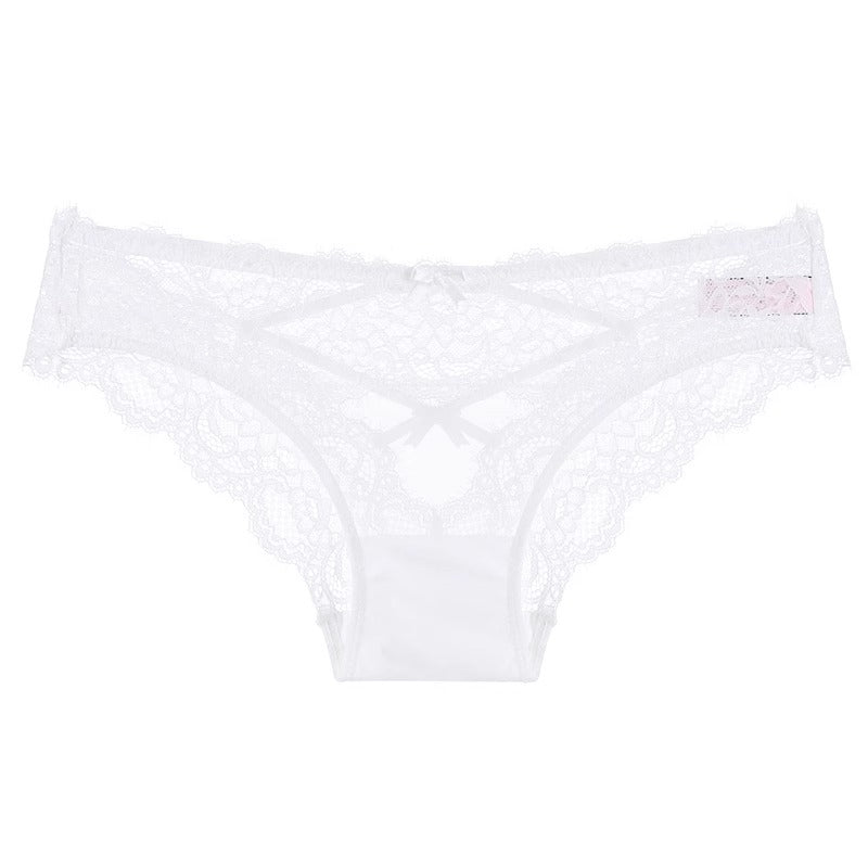 Women's Cross Hollow Lace Low-Waist Briefs