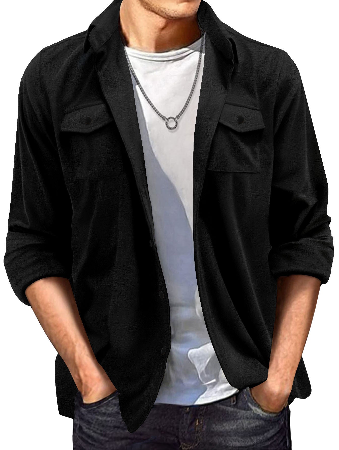Men's Suede Lapel Jacket | Casual Loose-Fit Outerwear