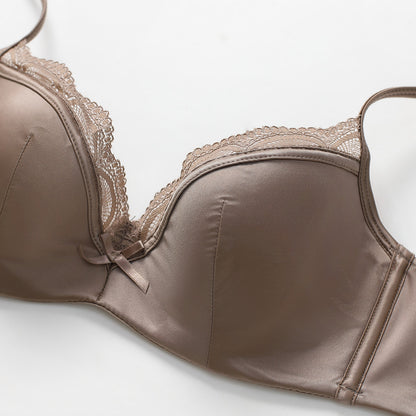 Women's Glossy Lace Bra & Panty Set – 3/4 Cup Lifting Lingerie | 70A–85C
