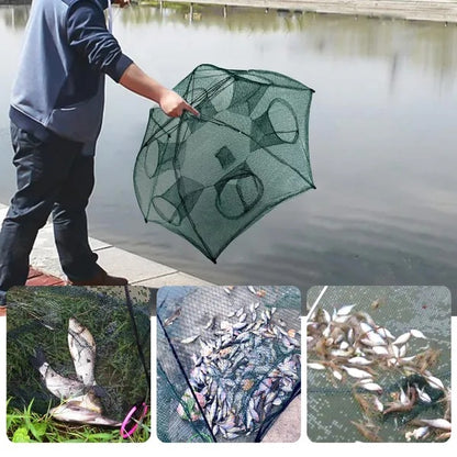 Folding Fishing Trap Net – 6-Sided Automatic Pop-Up Bait Trap for Fish, Shrimp, Crab & Lobster