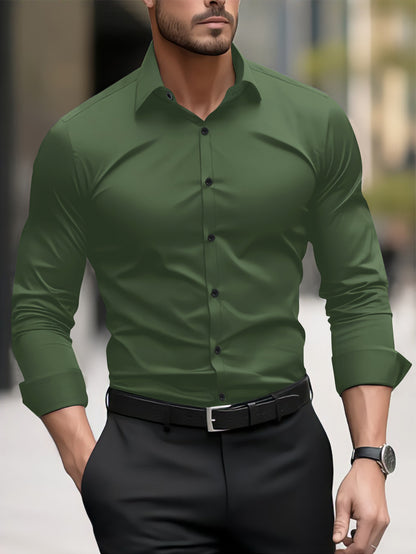 Men's Casual Long Sleeve Cardigan Shirt | Loose Fit Top