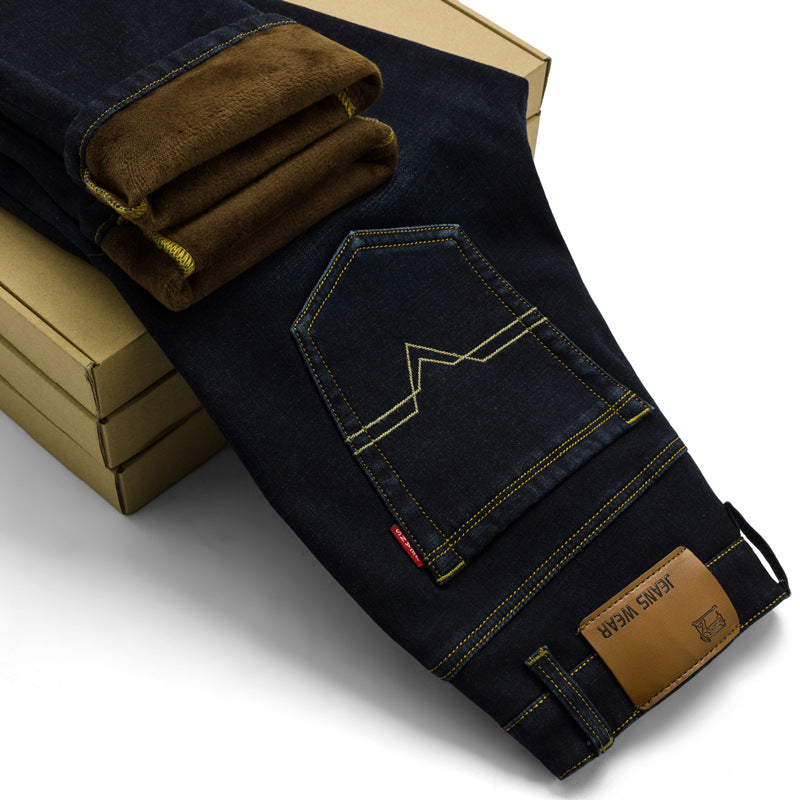Men's Straight-Leg Jeans – Multi-Pocket Distressed Denim, Sizes 28–42
