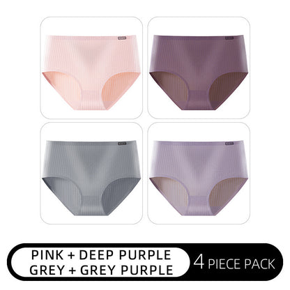 Women's High-Waist Breathable Thong Underwear – Solid Color