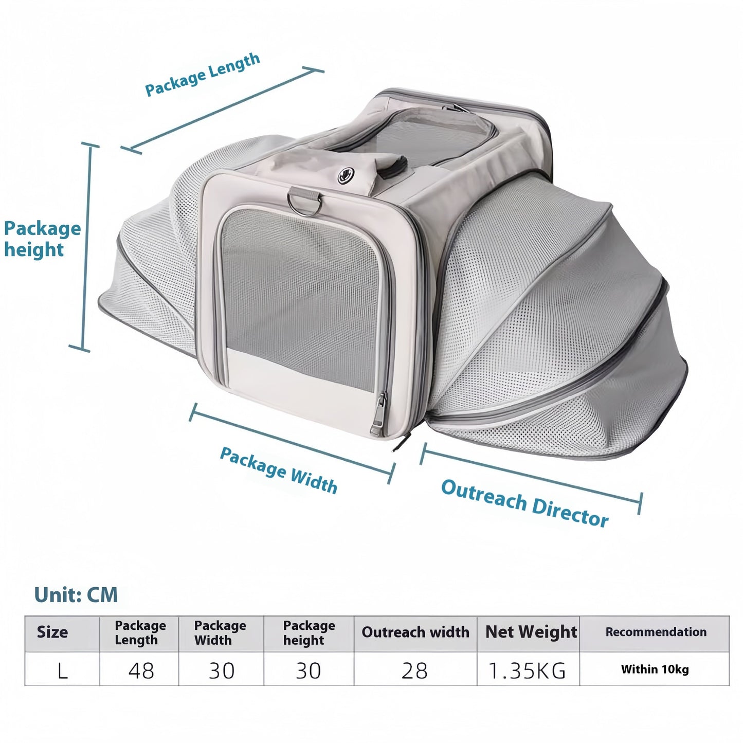 Extendable Breathable Pet Carrier Bag – Large Capacity Oxford Cloth