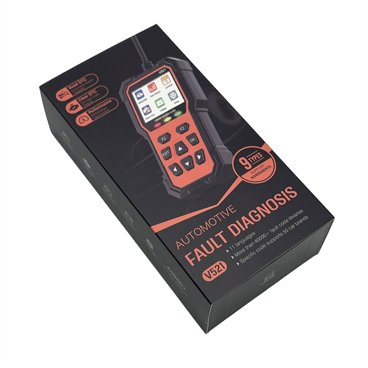 V521 OBD2 Diagnostic Scanner – Cloud Print, 11 Languages, Universal Car Fault Code Reader