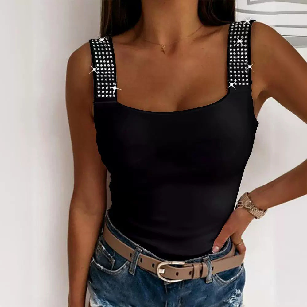 Women's Metal Eyelet Print Sleeveless Vest – Casual Pullover in 4 Colors (S-XL)