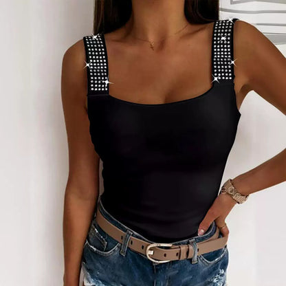 Women's Metal Eyelet Print Sleeveless Vest – Casual Pullover in 4 Colors (S-XL)