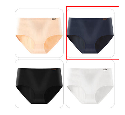 Women's High-Waist Breathable Thong Underwear – Solid Color