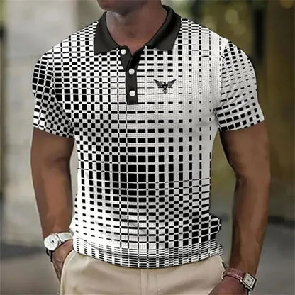 Men's Short Sleeve Plaid Polo Shirt – Slim Fit Summer Casual