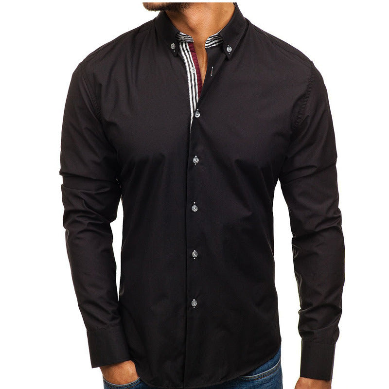 Men's Slim Fit Cotton Long Sleeve Shirt