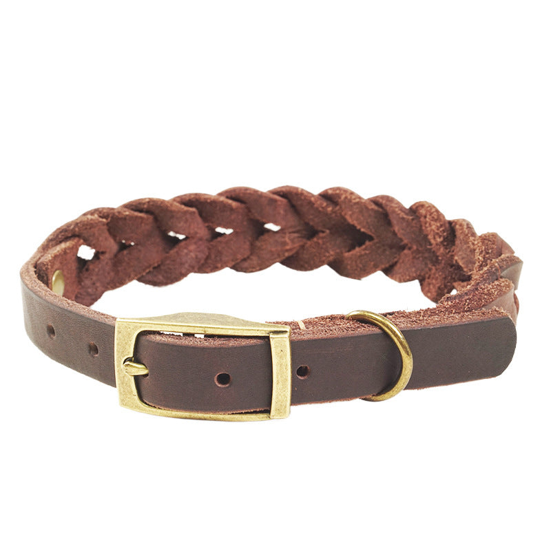 Genuine Leather Dog Leash – Anti-Pull Design | Brown & Black