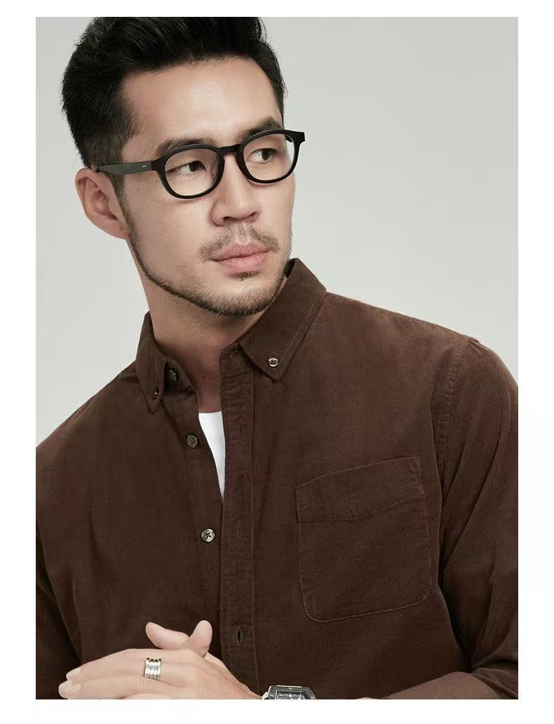 Men's Long Sleeve Business Casual Shirt – Slim Solid Color