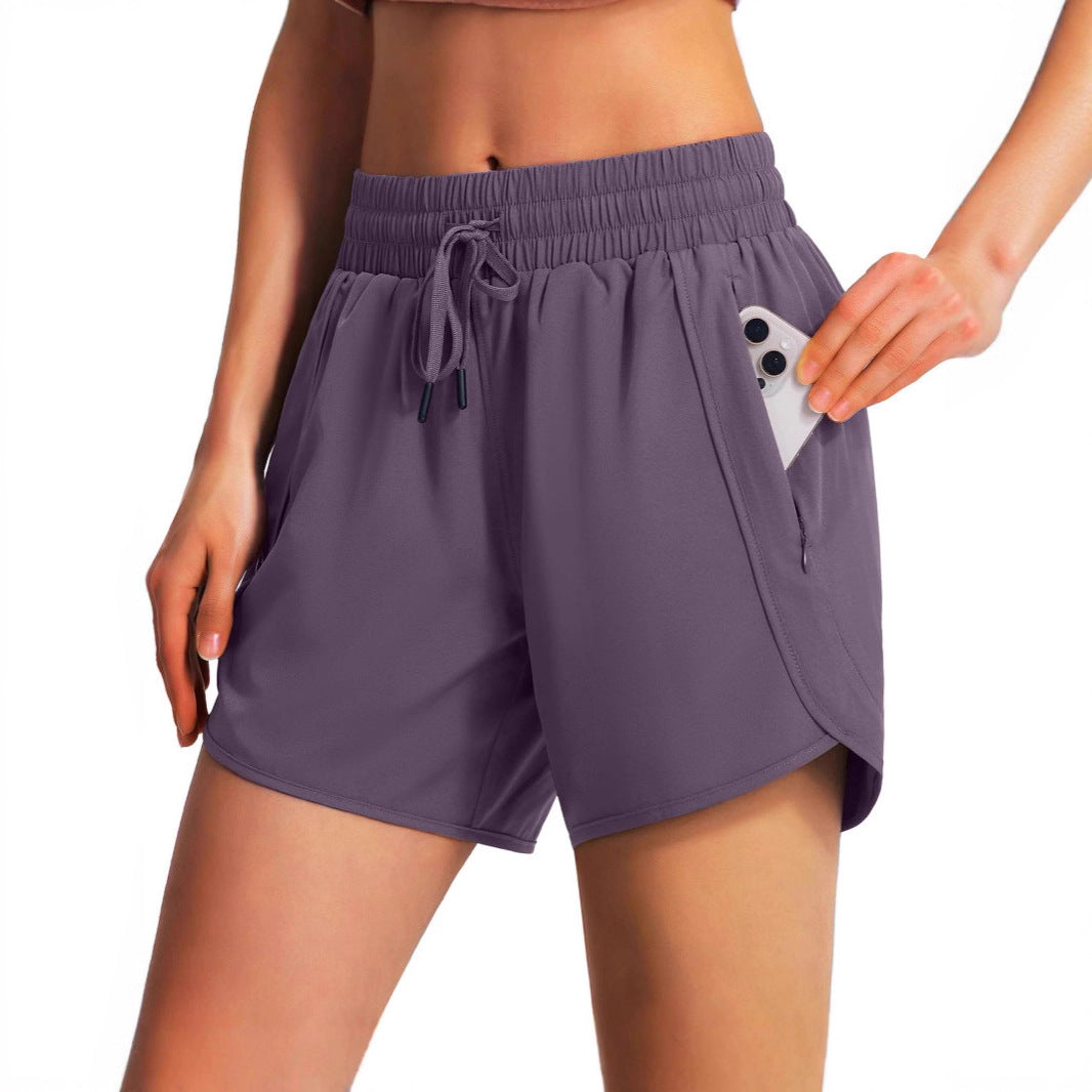 Women's Quick-Dry Cropped Sports Shorts – Drawstring Pockets XS–2XL in 5 Colors
