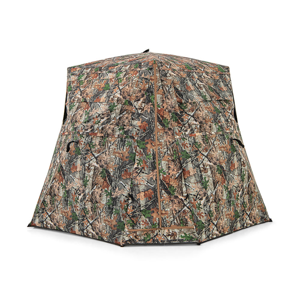 360° One-Way See-Through Pop-Up Hunting Blind – 82"x82" Camouflage Ground Blind for Deer & Turkey