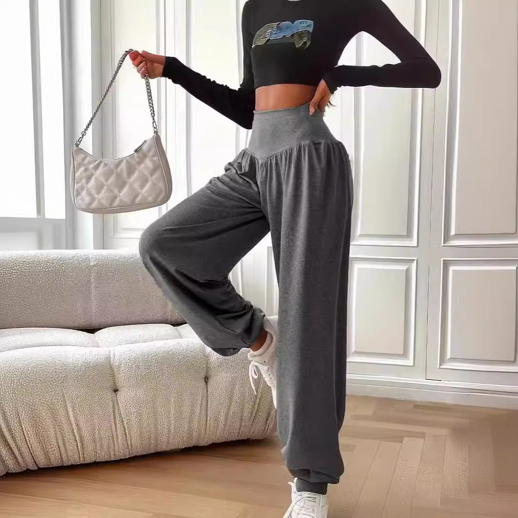Women's High-Waist Straight-Leg Breathable Sports Pants