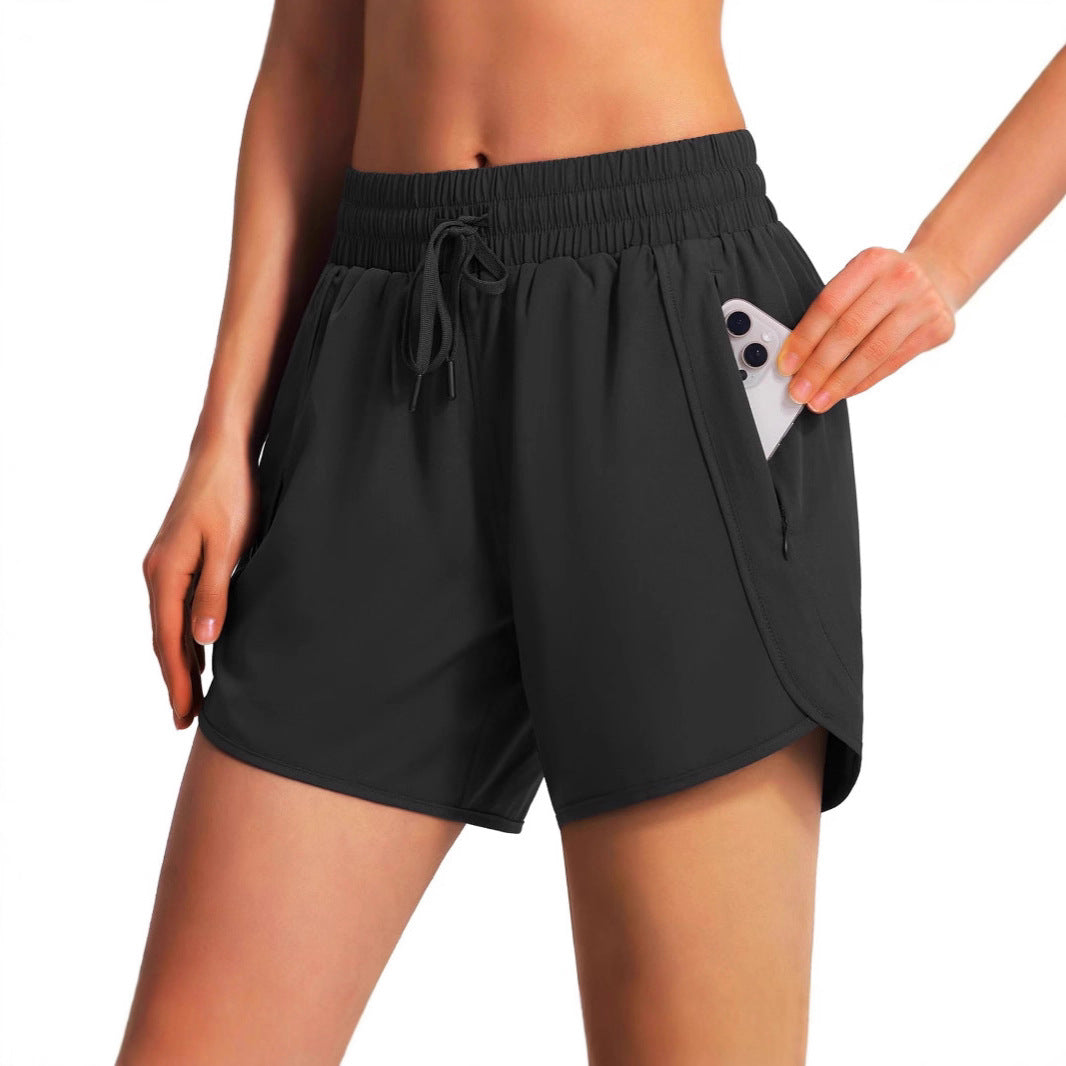 Women's Quick-Dry Cropped Sports Shorts – Drawstring Pockets XS–2XL in 5 Colors