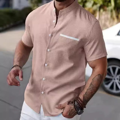 Men's 3D Graphic Print Stretch Short Sleeve Shirt