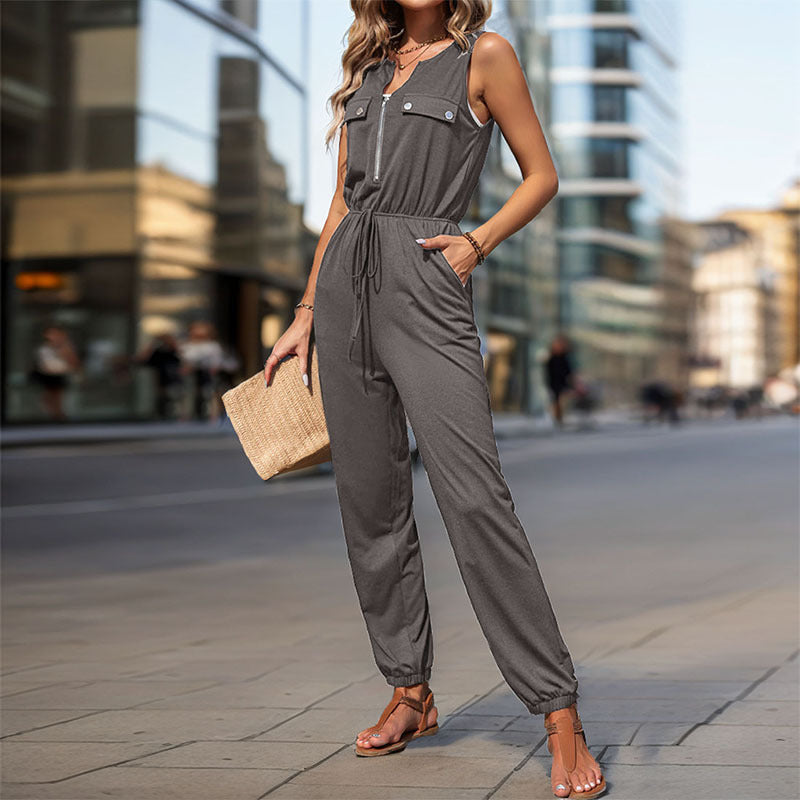 Women's High Waist Sleeveless Bodycon Long Jumpsuit – Urban Style S–XL