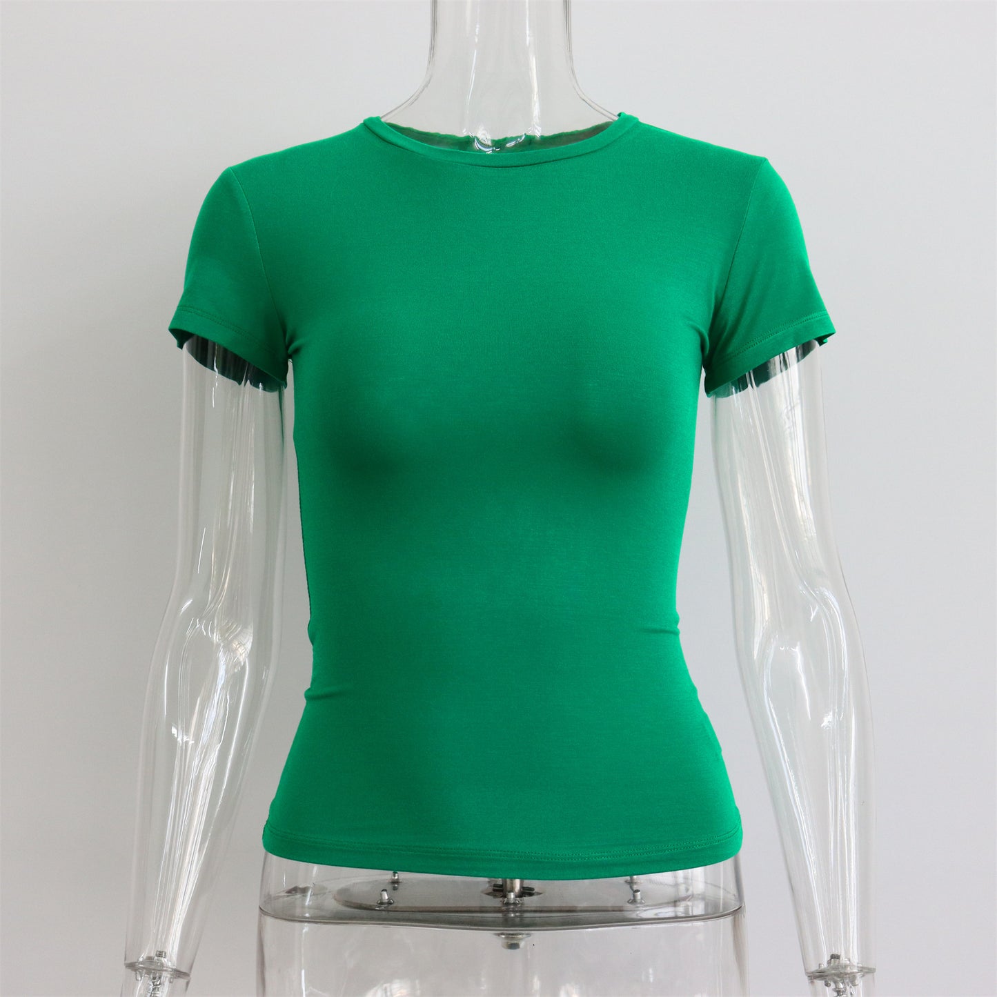Women's Modal Round Neck Slim Fit T-Shirt – 10 Colors, Short Sleeve Street Style (S-L)