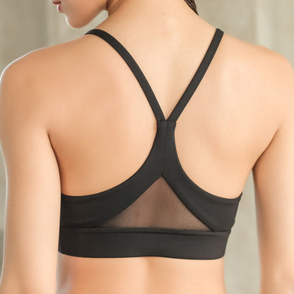 Mesh Racerback Push-Up Sports Bra – Padded Yoga & Gym Bra