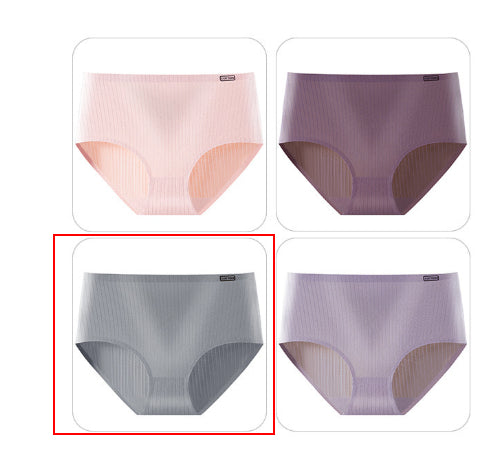 Women's High-Waist Breathable Thong Underwear – Solid Color