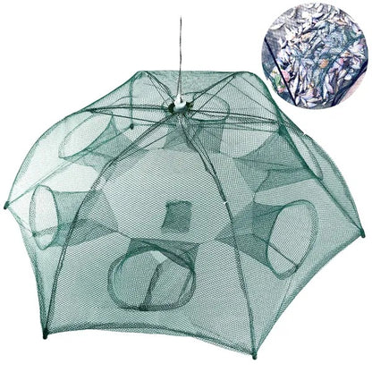 Folding Fishing Trap Net – 6-Sided Automatic Pop-Up Bait Trap for Fish, Shrimp, Crab & Lobster