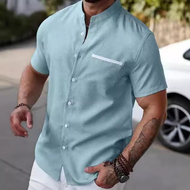 Men's 3D Graphic Print Stretch Short Sleeve Shirt