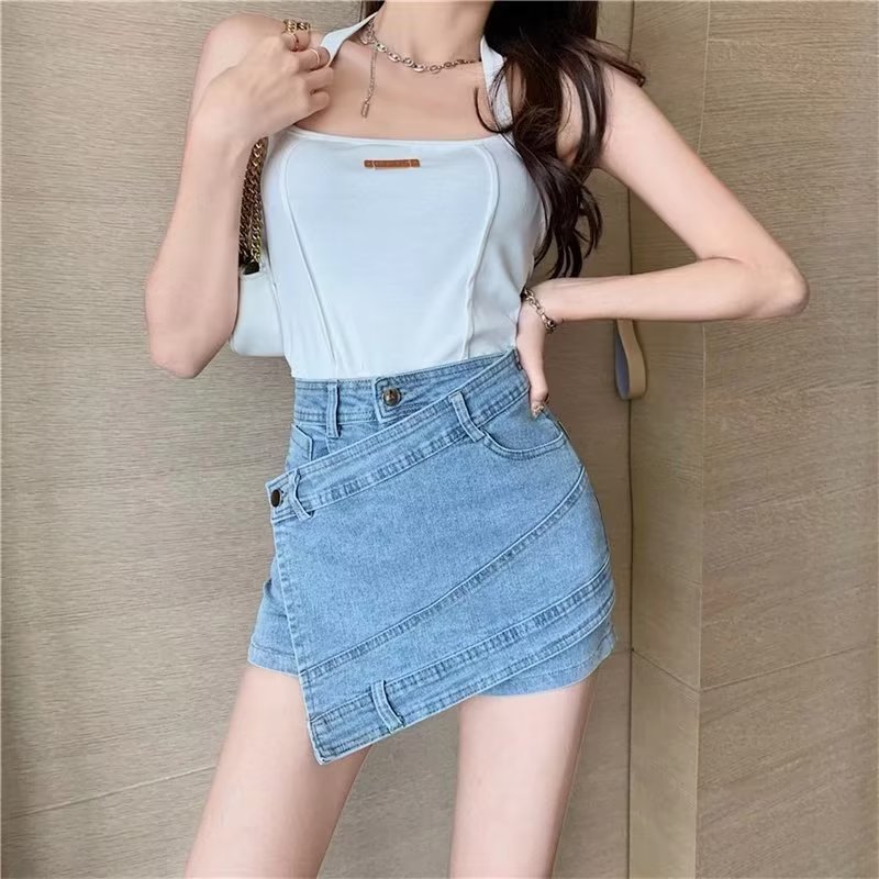 Women's High-Waist Denim-Inspired Cropped Straight-Leg Pants – Distressed Streetwear Blue, Pink & Black S–5XL