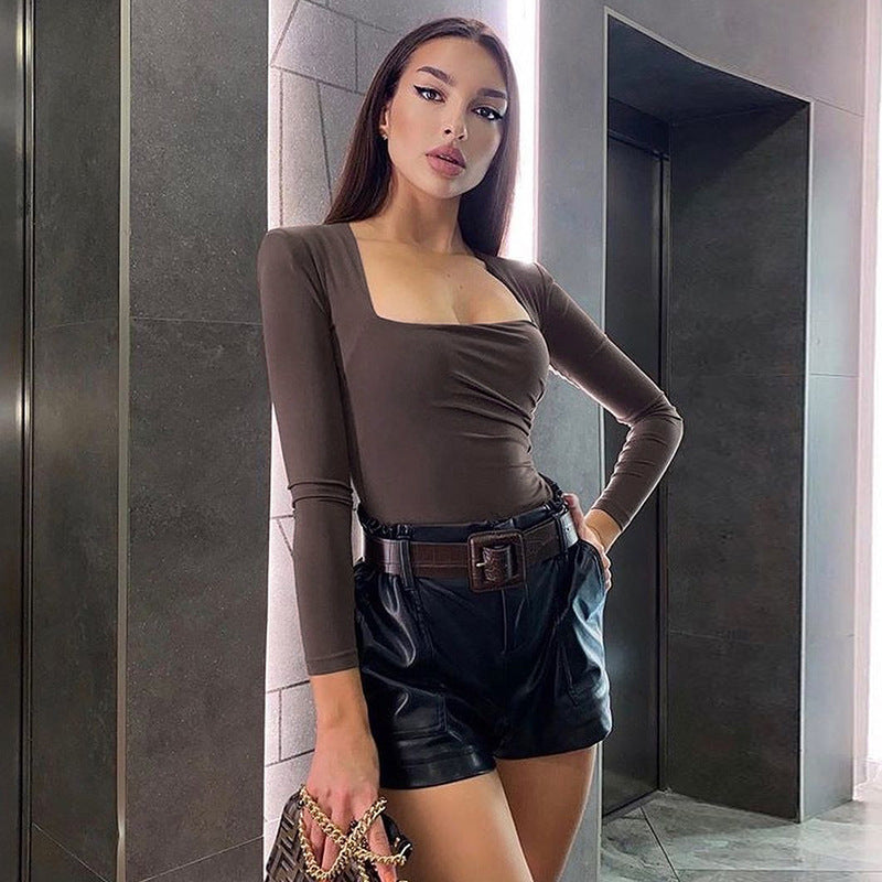 Women's Long Sleeve Pleated Hem Jumpsuit – Slim Fit Milk Silk Fleece