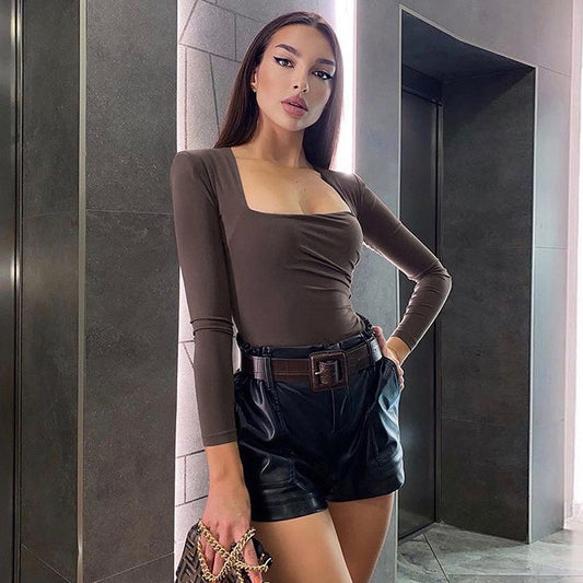 Women's Long Sleeve Pleated Hem Jumpsuit – Slim Fit Milk Silk Fleece