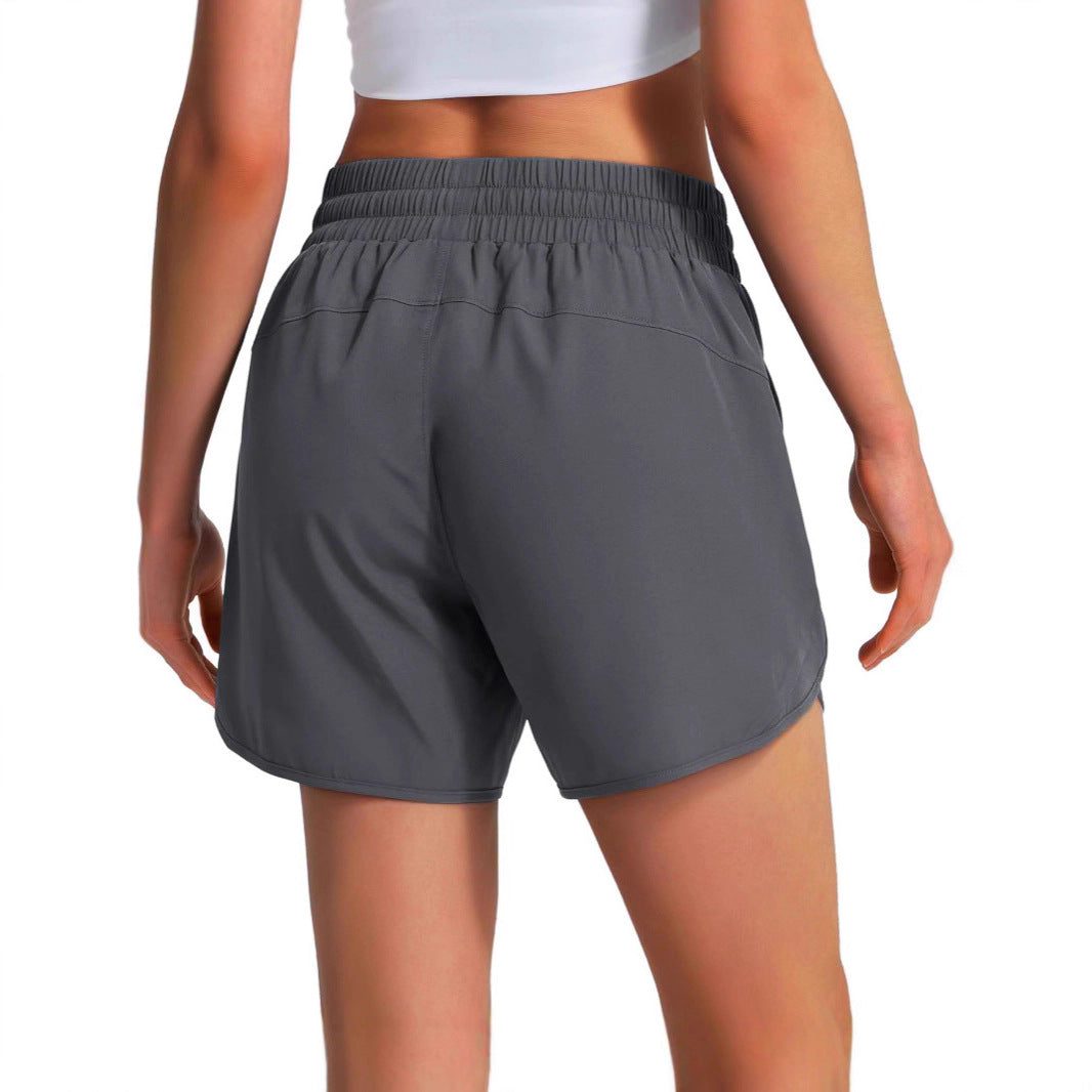 Women's Quick-Dry Cropped Sports Shorts – Drawstring Pockets XS–2XL in 5 Colors