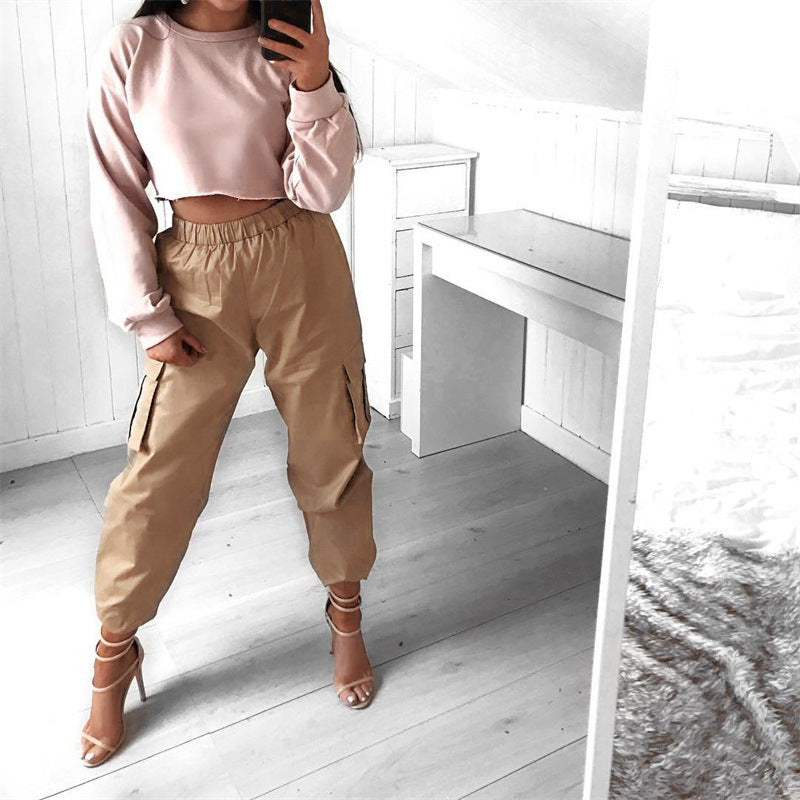 Women's Solid Color Casual Cotton Overalls