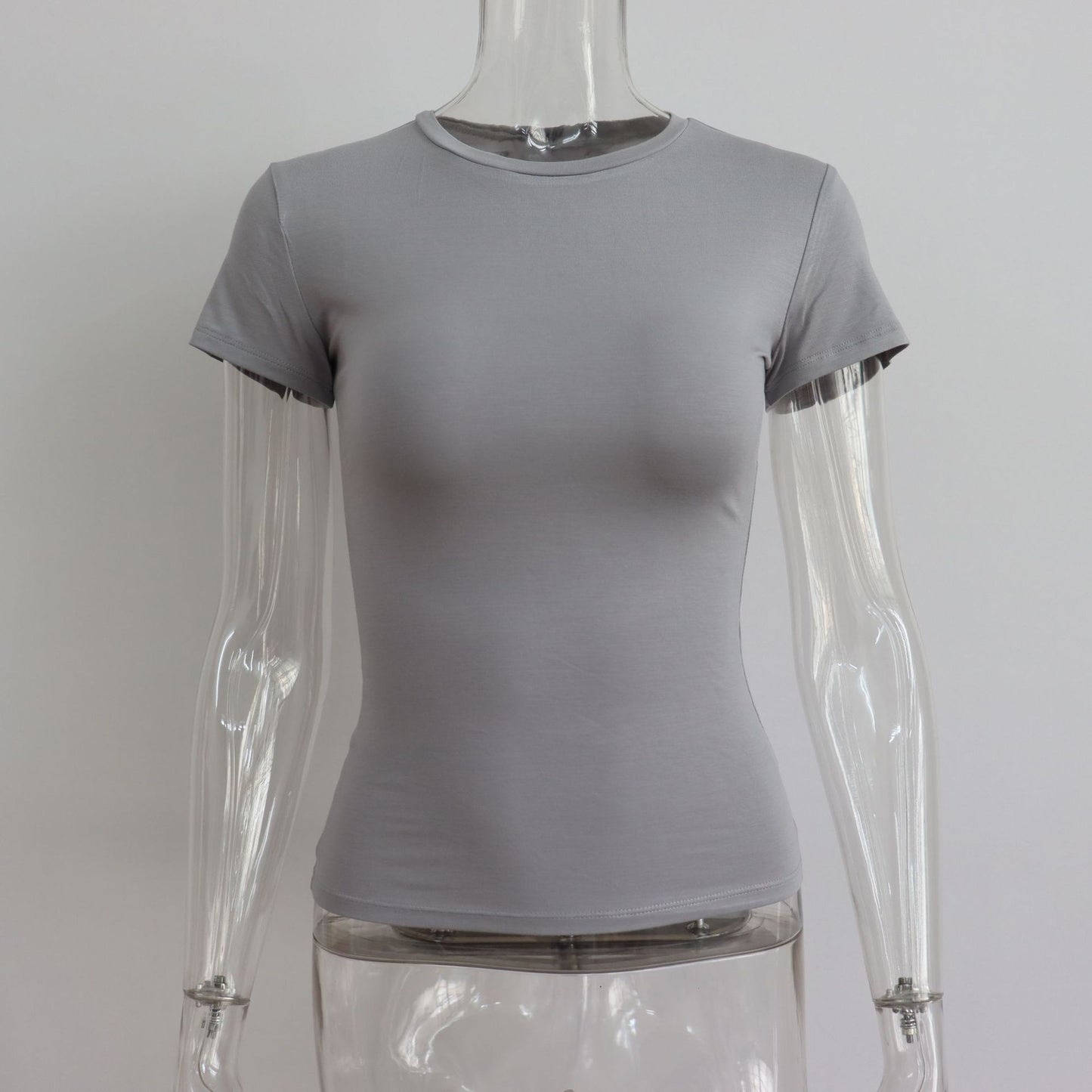 Women's Modal Round Neck Slim Fit T-Shirt – 10 Colors, Short Sleeve Street Style (S-L)
