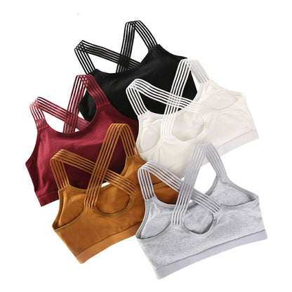 Women's Cotton Stretch Crop Sports Bra
