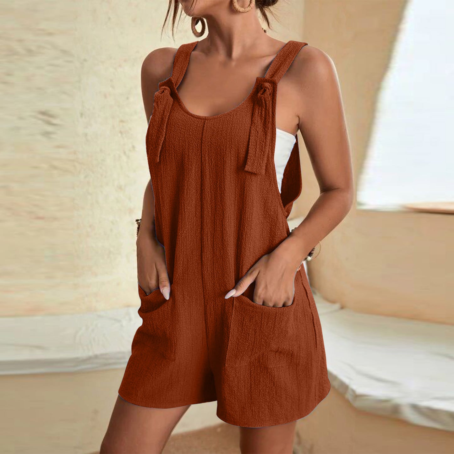 Women's Solid Color Camisole Jumpsuit – Casual Fashion S–4XL
